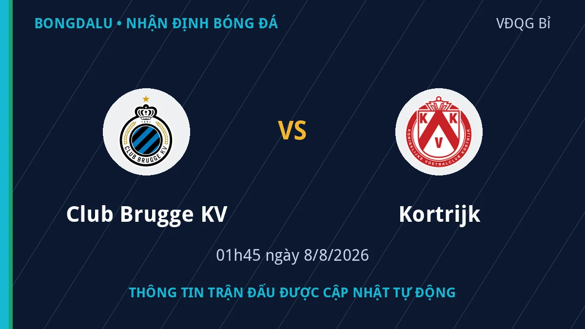 Thông tin trận Club Brugge KV vs Kortrijk