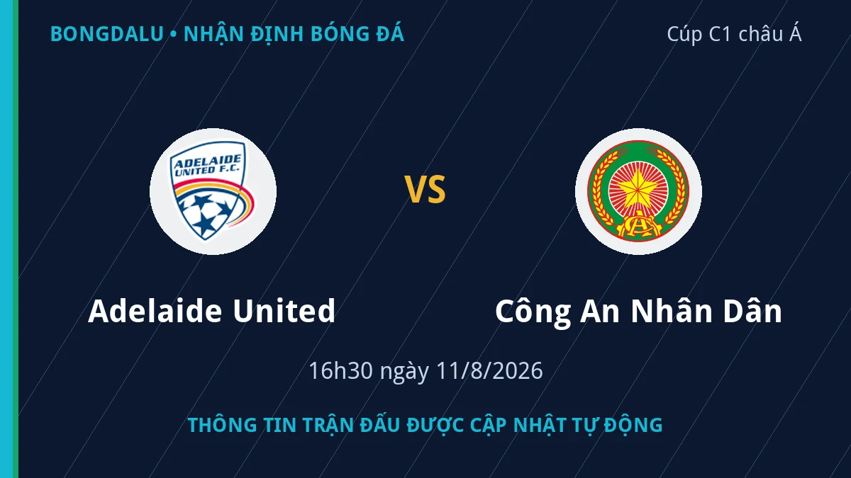 Thông tin trận Adelaide United vs Công An Nhân Dân