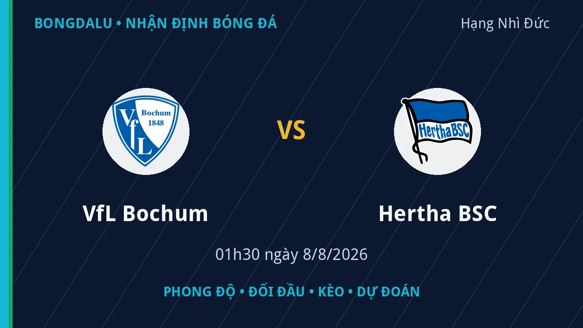 Nhận định VfL Bochum vs Hertha BSC 01h30 ngày 8/8/2026