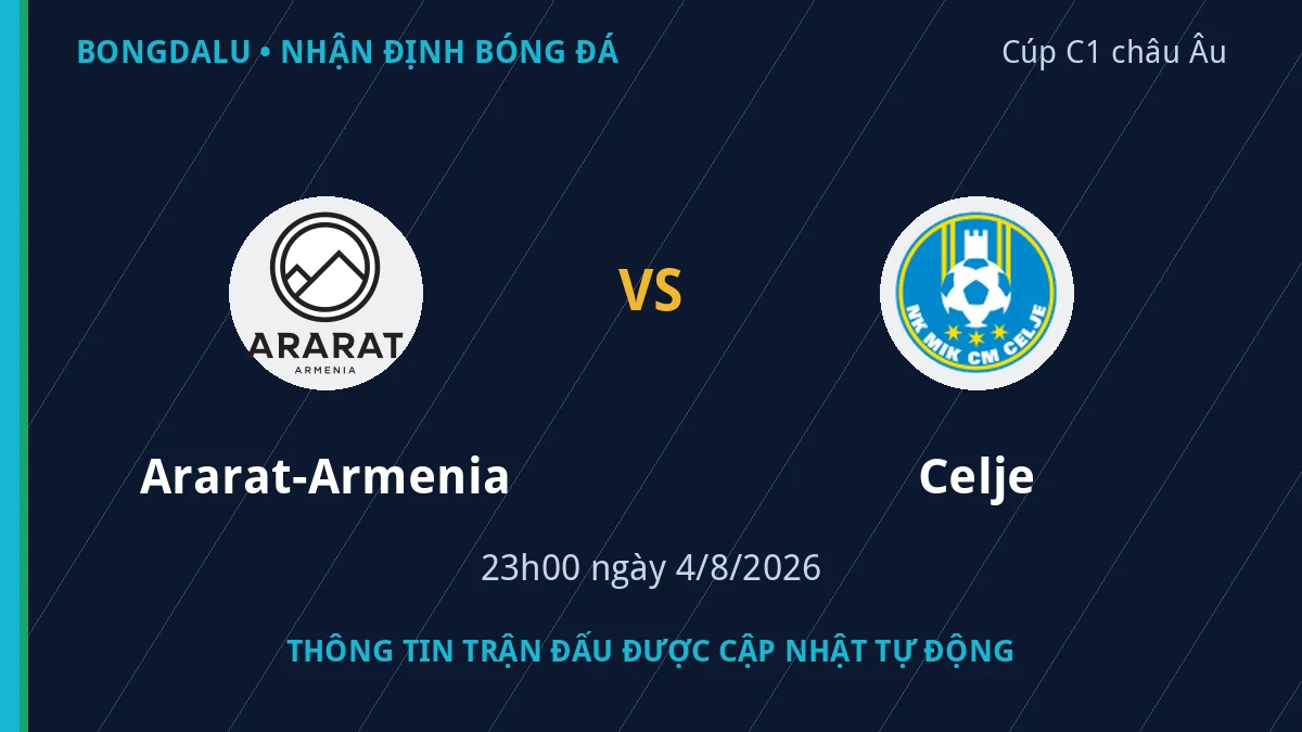 Thông tin trận Ararat-Armenia vs Celje