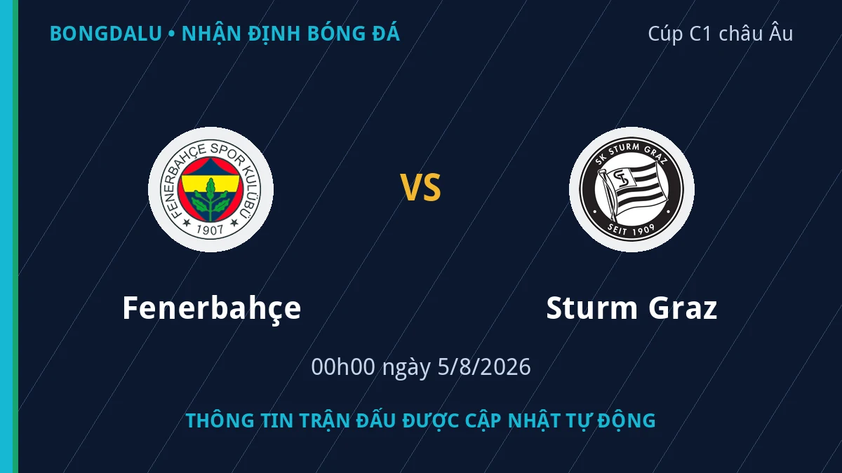 Thông tin trận Fenerbahçe vs Sturm Graz