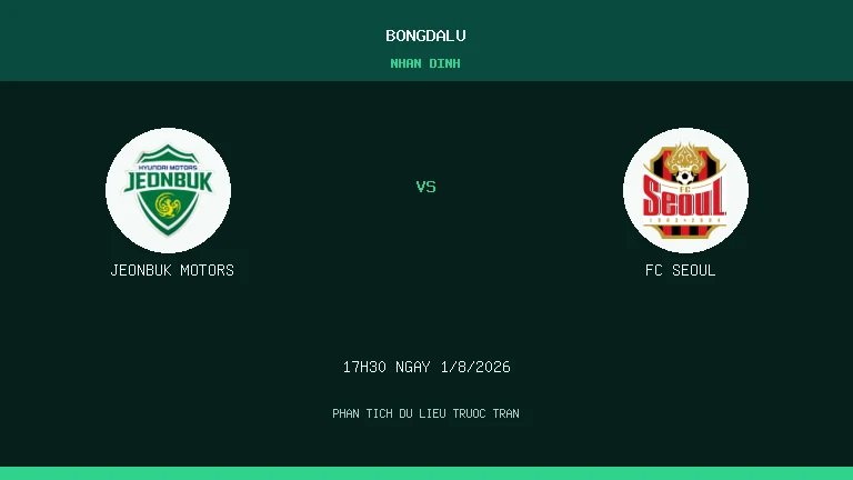 Nhận định Jeonbuk Motors vs FC Seoul lúc 17h30 ngày 1/8/2026