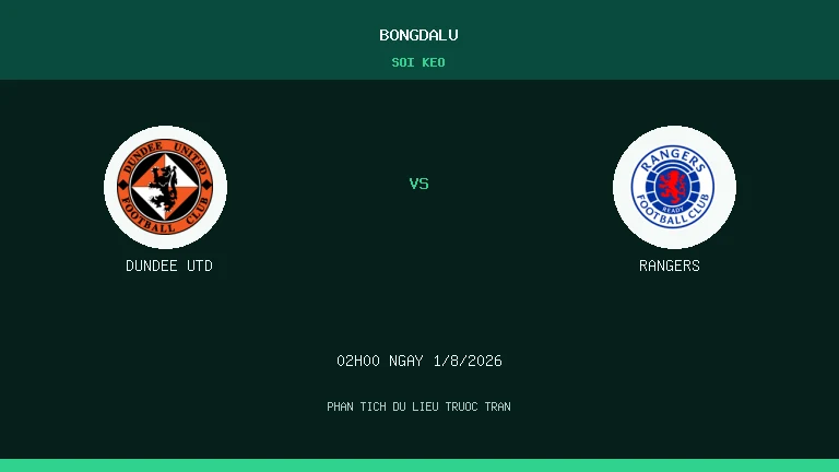 Nhận định Dundee Utd vs Rangers lúc 02h00 ngày 1/8/2026